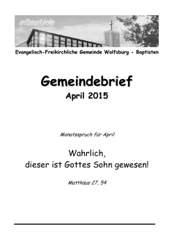 Gemeindebrief April 2015