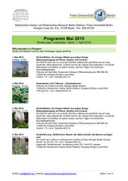 Programm Mai 2015