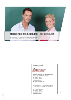 Nach Ende des Studiums - der erste Job