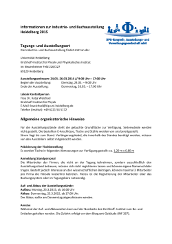 Allgemeine Infos - DPG-Kongreß-, Ausstellungs