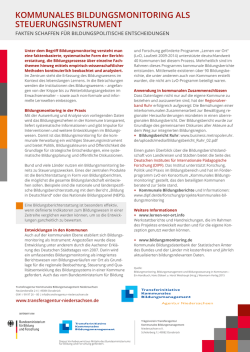 Handout "Kommunales Bildungsmonitoring als Steuerungsinstrument"