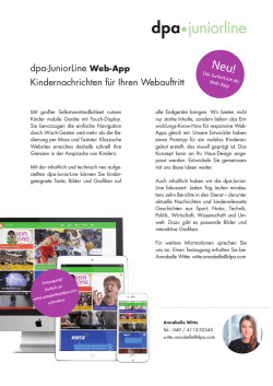 dpa-JuniorLine Web-App Kindernachrichten f&uuml;r Ihren Webauftritt