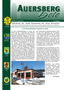 Amtsblatt der Stadt Eibenstock mit ihren Ortsteilen