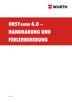 ORSY®scan 4.0 Handhabung und Fehlerbehebung