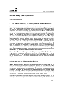 Globalisierung gerecht gestalten?