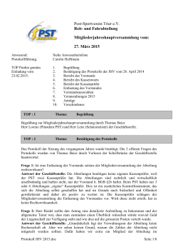 27. März 2015 - Post-Sport