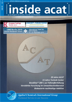 20 Jahre ACAT - Applied Chemicals International ACAT