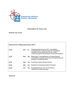 Information f&uuml;r Ihren Arzt