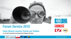 Einladungsfolder Forum Service 2015 - Mechatronik
