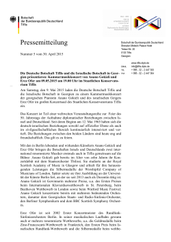 Pressemitteilung 5/2015 - Deutsche Botschaft Tiflis
