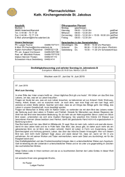 Pfarrnachrichten 01.06.15 - 14.06.2015 ( PDF , 291 kB )