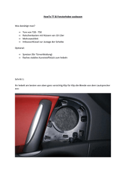 HowTo TT 8J Fensterheber ausbauen