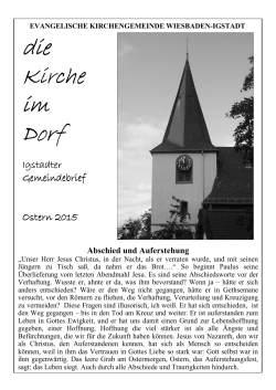 2015 Gemeindebrief Ostern - Evangelische Kirchengemeinde