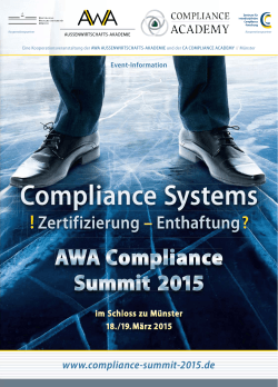 Programm als PDF-Datei - AWA Compliance Summit 2015