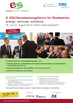 Programm Stand Mai 2015 - Innovation Congress GmbH