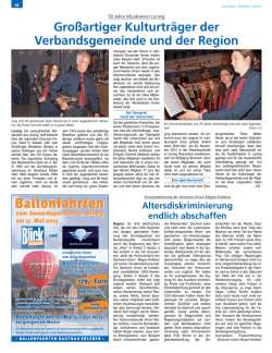 Gro&szlig;artiger Kulturtr&auml;ger der Verbandsgemeinde und Region