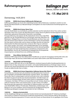 Rahmenprogramm Balingen pur 2015