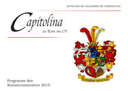 Semesterprogramm - KAV Capitolina zu Rom