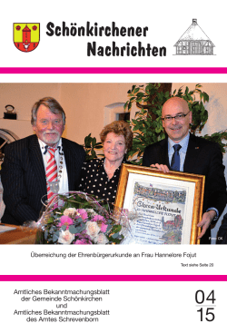 Amtliches Bekanntmachungsblatt der Gemeinde Schönkirchen und