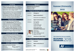 Summer JUniversity 2015
