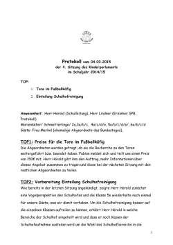Die vierte Sitzung des Kinderparlaments im Schuljahr 2014/15 fand