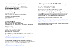 Vorlesungsverzeichnis für das SoSe 2015 Stand: 31.03.2015