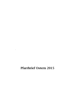 Gottesdienstordnung vom 29.03. - 19.04.2015