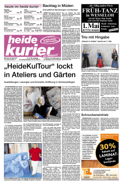 1.Mai „HeideKulTour“ lockt in Ateliers und Gärten