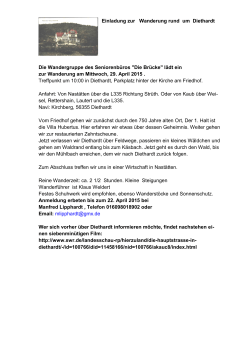 Einladung zur Wanderung - Seniorenbüro „Die Brücke" des Rhein