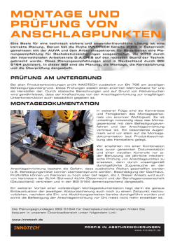 MONTAGE UND PR&Uuml;FUNG VON ANSCHLAGPUNKTEN