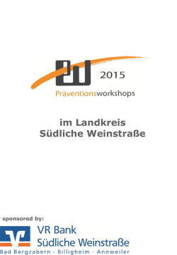 Die Wohlf&uuml;hl &ndash; Woche 2015 - Verbandsgemeinde Edenkoben