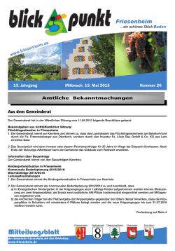 Mitteilungsblatt - Gemeinde Friesenheim
