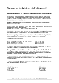 Info zur Anmeldung