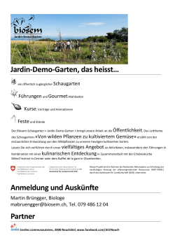 Jardin-Demo-Garten, das heisst… Anmeldung und