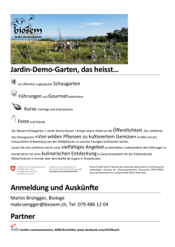 Jardin-Demo-Garten, das heisst&hellip; Anmeldung und
