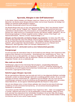 Allergien löschen - Ayurveda Gesundheitspraxis Hamburg