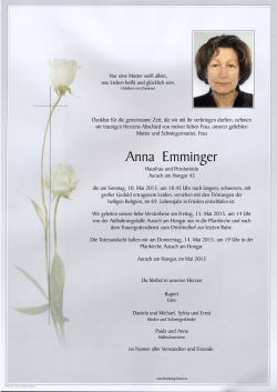 Anna Emminger - Bestattung Hauser