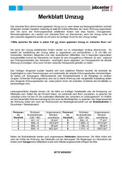 Merkblatt Umzug - Jobcenter Bonn