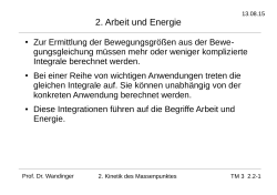 2. Arbeit und Energie - Prof. Dr. Johannes Wandinger