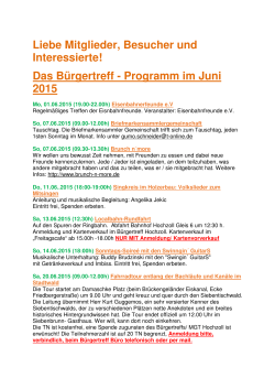 Programm im Juni 2015
