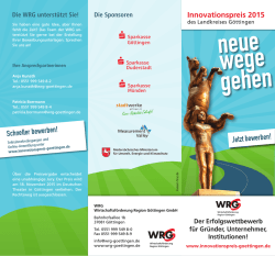Jetzt bewerben! - Innovationspreis 2015 des Landkreises G&ouml;ttingen