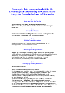 Satzung - Fernseh-Antennengemeinschaft Muenchweier e. V.
