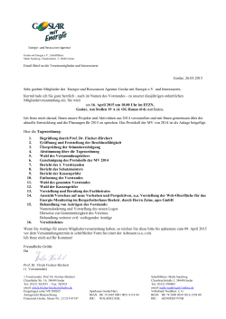 Einladung Mitgliederversammlung 2015