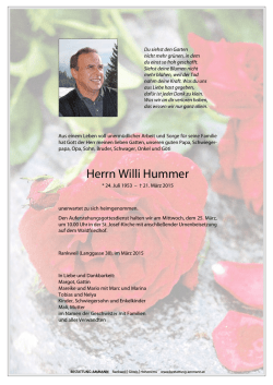 Herrn Willi Hummer