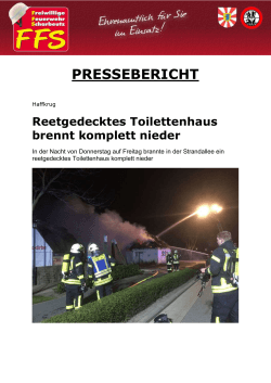 PRESSEBERICHT - Feuerwehr Scharbeutz