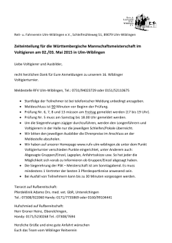 Zeiteinteilung Voltierturnier Ulm-Wiblingen