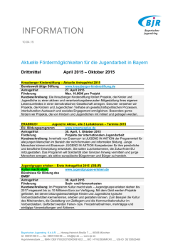 INFORMATION - Bayerischer Jugendring
