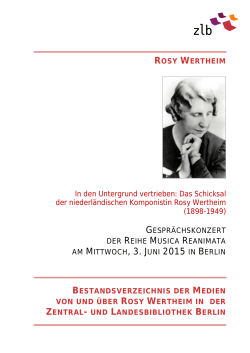 rosy wertheim - Zentral- und Landesbibliothek Berlin