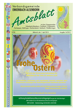 Amtsblatt 14/2015 - Verbandsgemeinde Hochspeyer