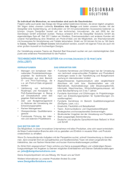 TECHNISCHER PROJEKTLEITER (VOLLZEIT)